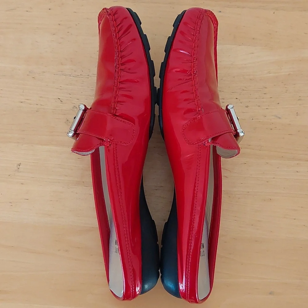 Stuart Weitzman Red Patent Leather Mules - Picture 7 of 15